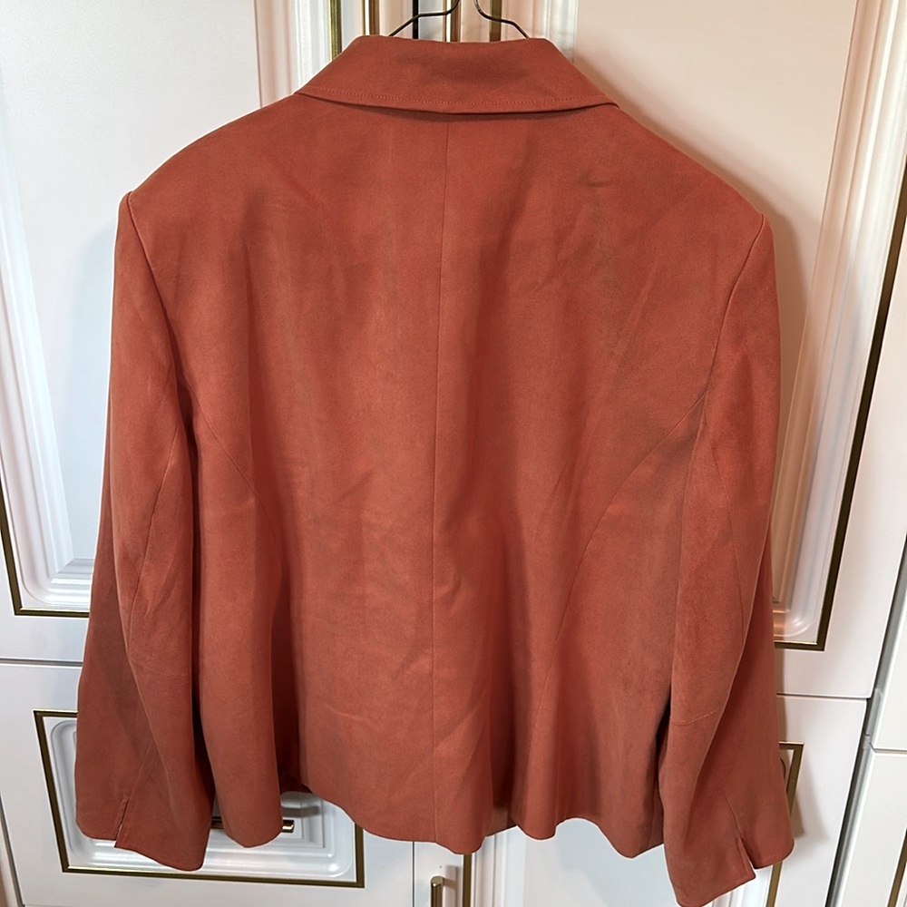 Talbots Terracotta Faux Vegan Suede Blazer - Picture 4 of 5